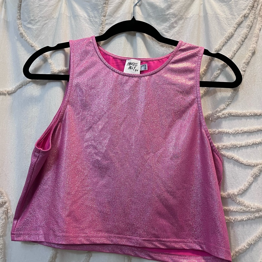 Princess Polly Pink Shimmer Crop Top Tank